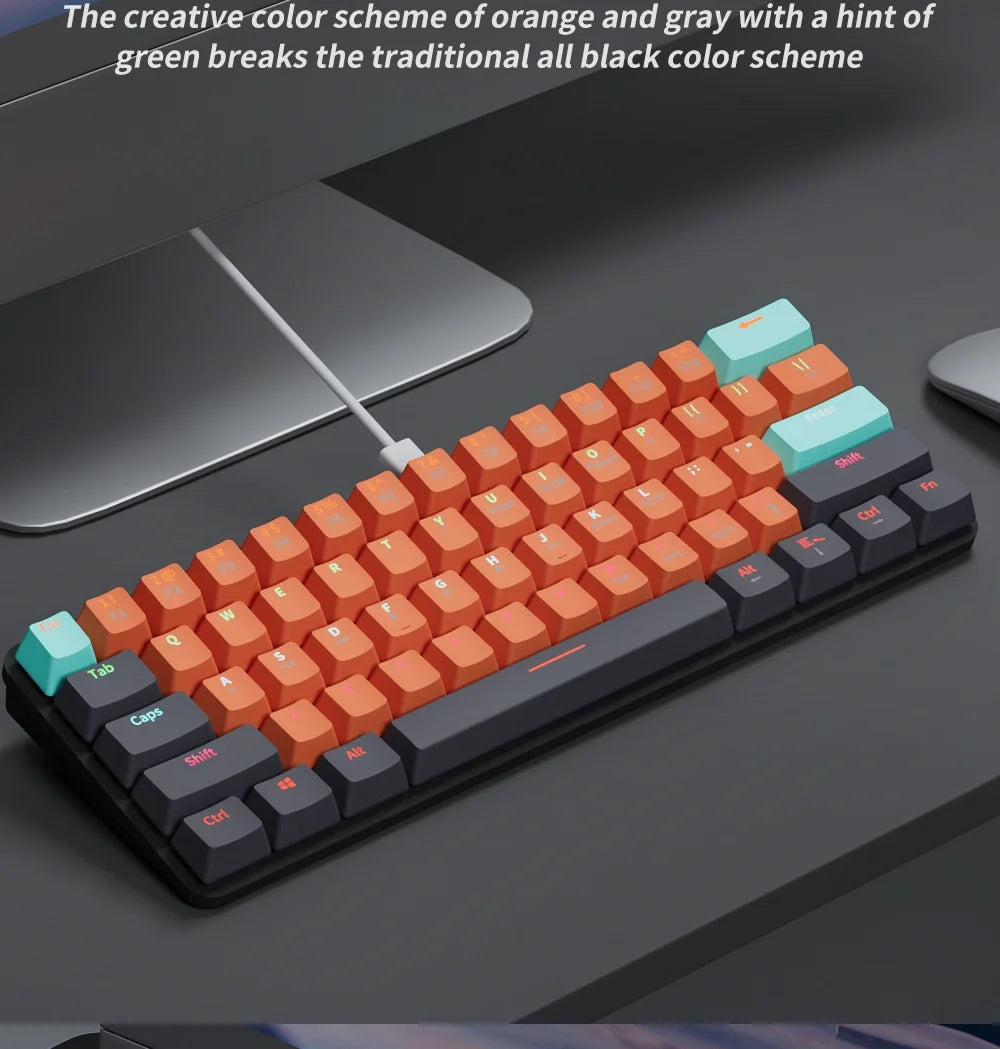 MUCAI MKA610 USB Mini Mechanical Gaming Wired Keyboard